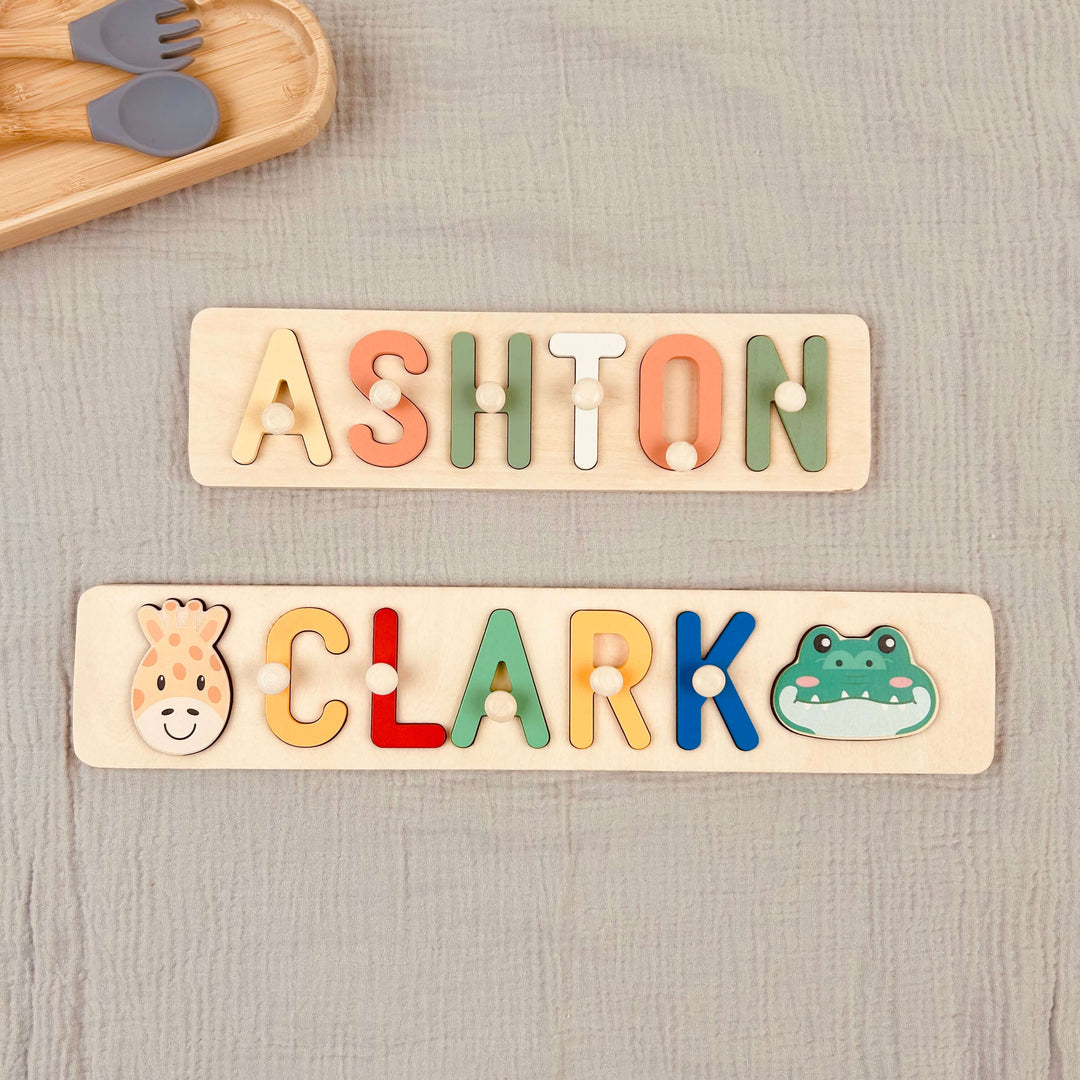 Inspired Play: Montessori Education with Wooden Name Puzzles