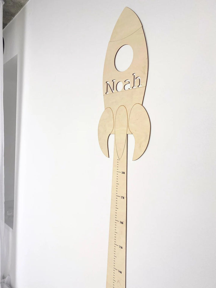 Personalized Wooden Baby Rocket Plank Growth Chart - Name Custom