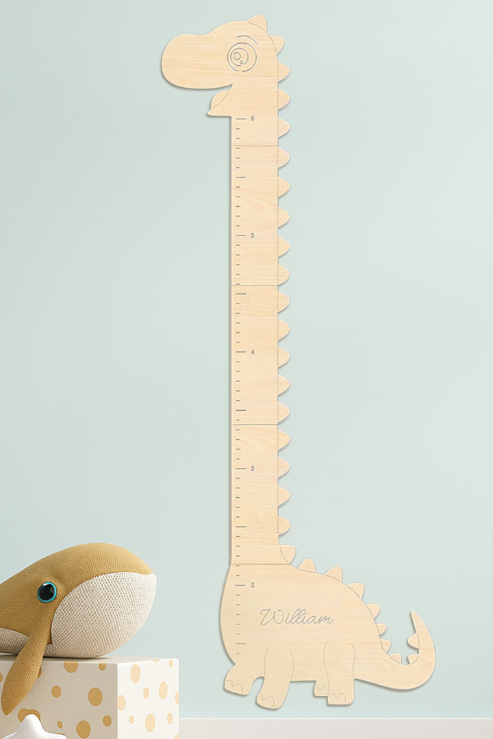 Personalized Wooden Dinosaur Growth Chart Height Ruler