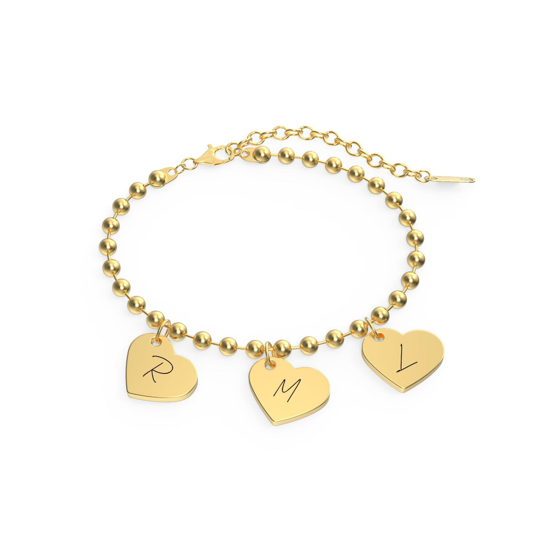 Personalized Letter Heart Charm Bracelet for Kids