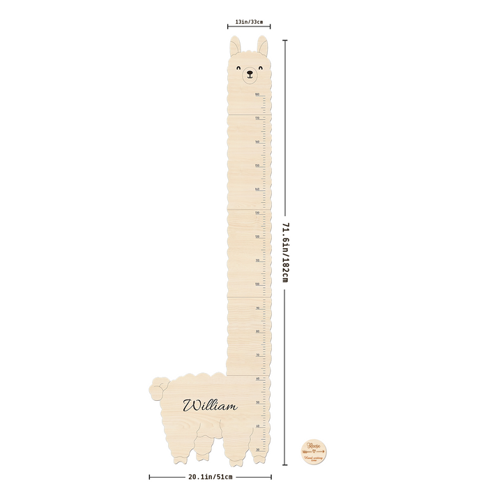 Personalized Wooden Baby Growth Chart - Size