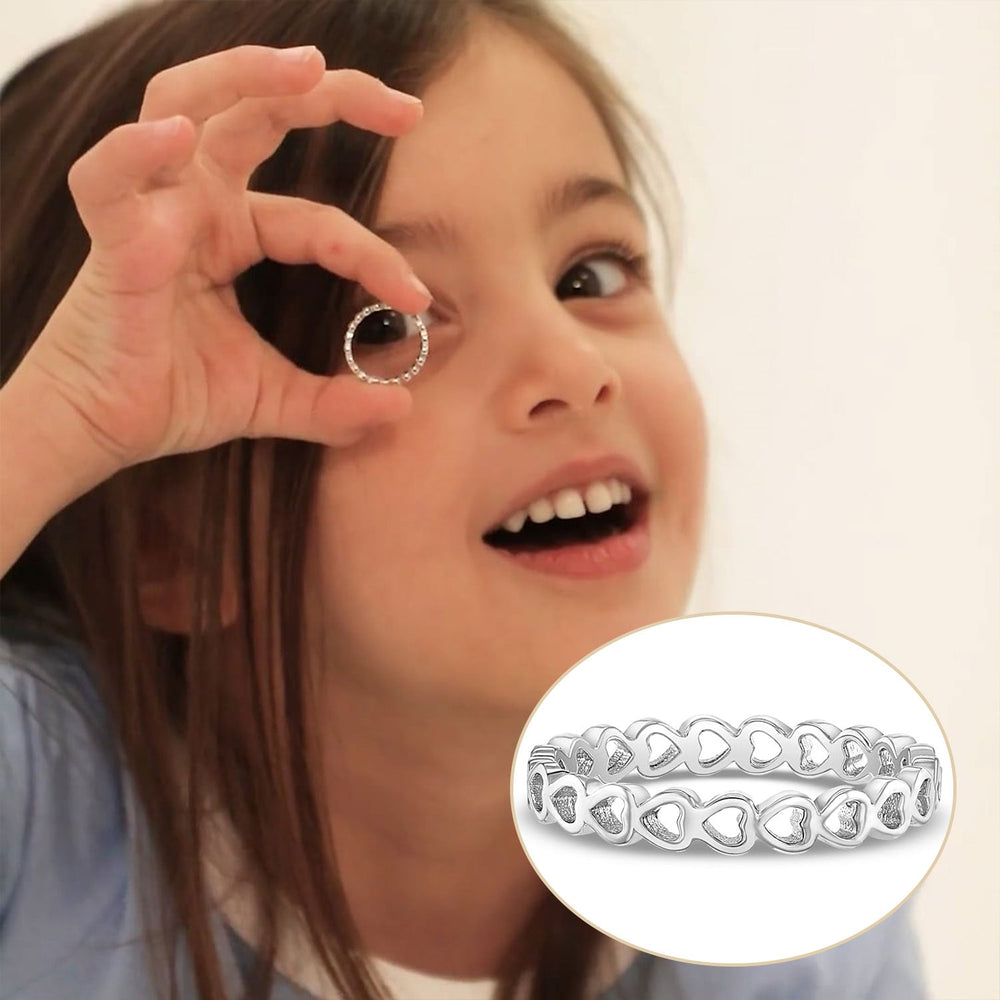 Sterling Silver Skeleton Heart Kids Ring