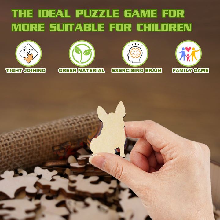 Kids Early Learning Wooden Puppy Puzzle