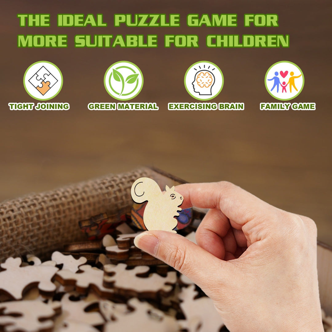 Kids Early Learning Wooden Squirrel Puzzle