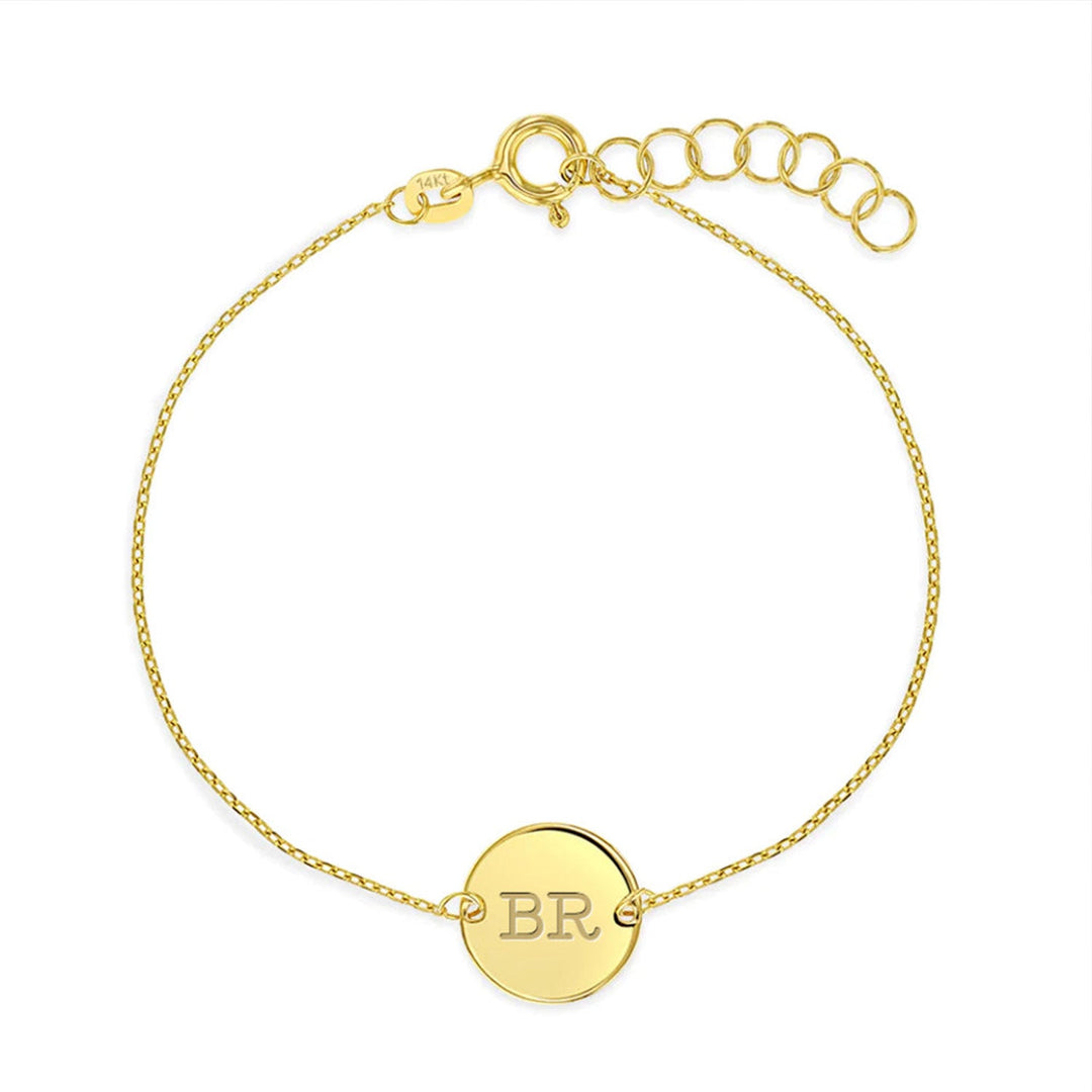 Kids Disc Engraved Letter Bracelet