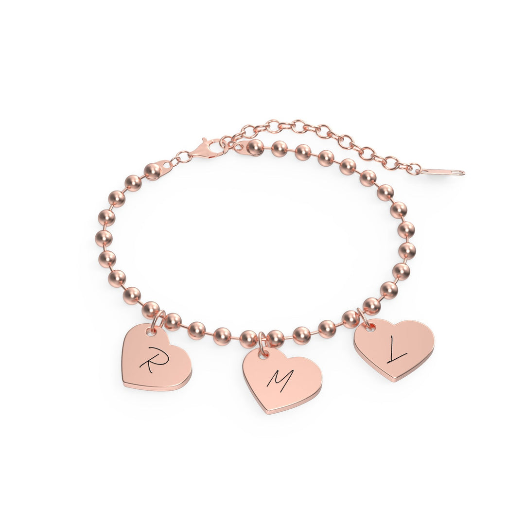 Personalized Letter Heart Charm Bracelet for Kids