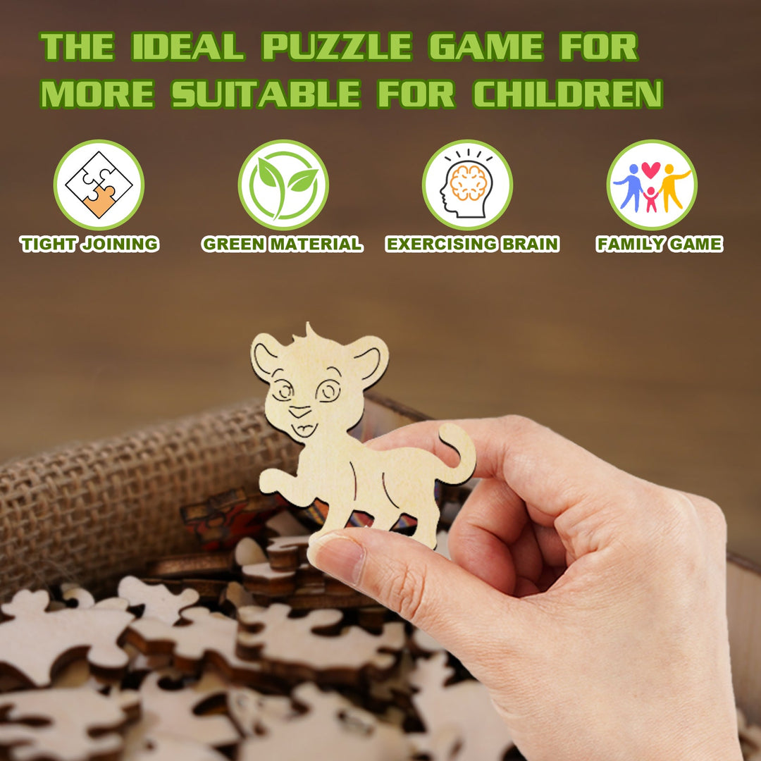 Kids Early Learning Wooden Leopard Puzzle