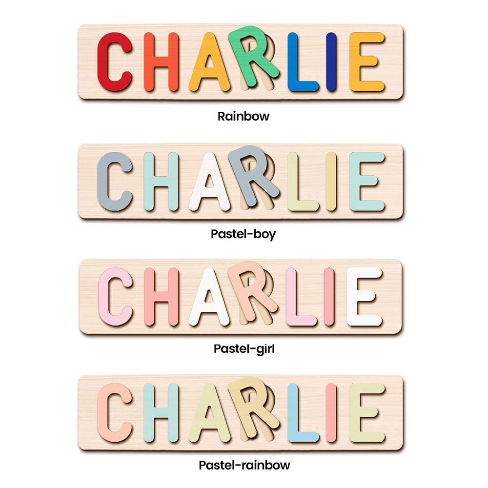 Personalized Wooden Baby Name Puzzle with Animals