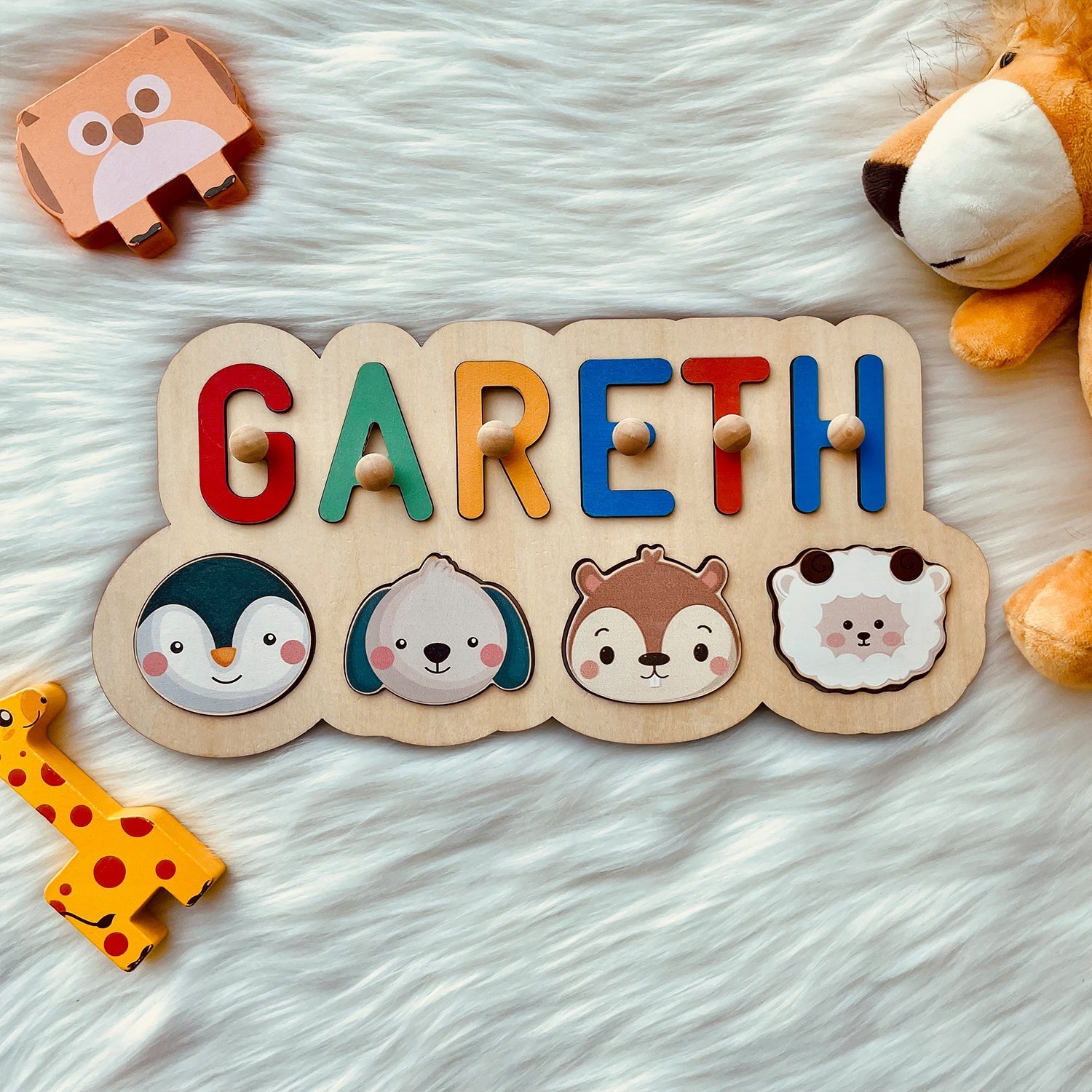 Personalised Wooden Baby Name Puzzle - Outlines