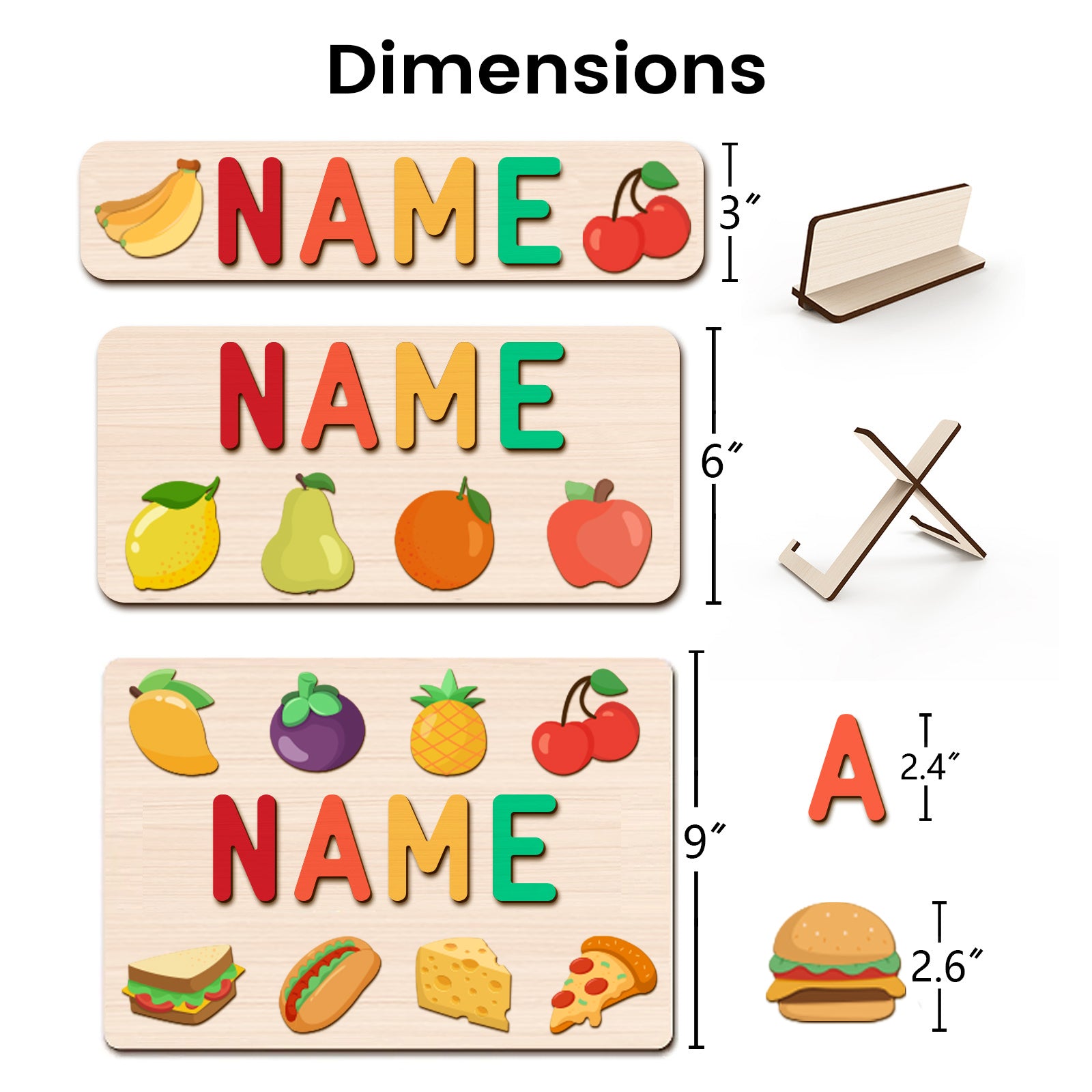 Name Puzzle with Food-Size
