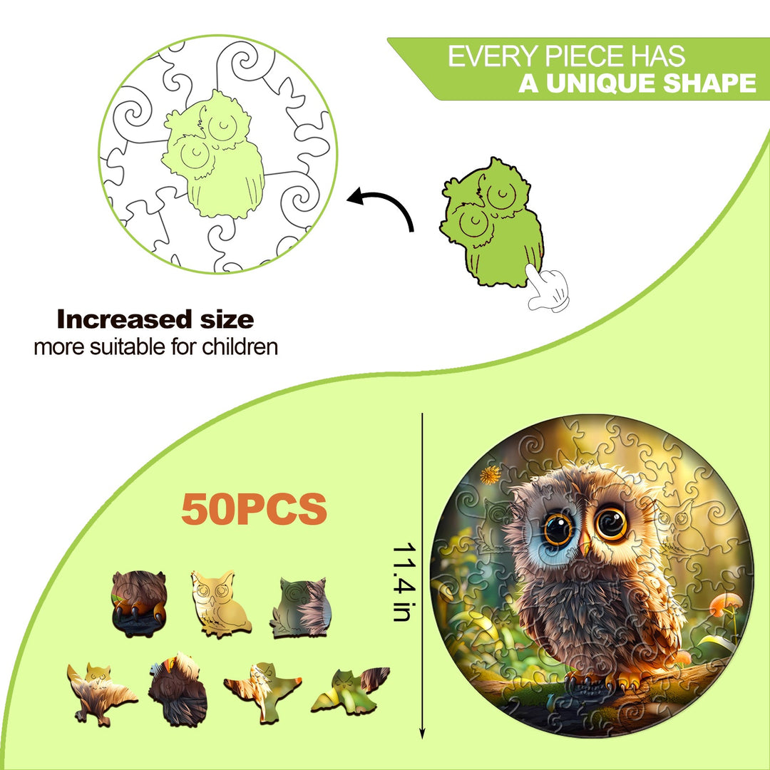 Kids Early Learning Wooden Owl Puzzle