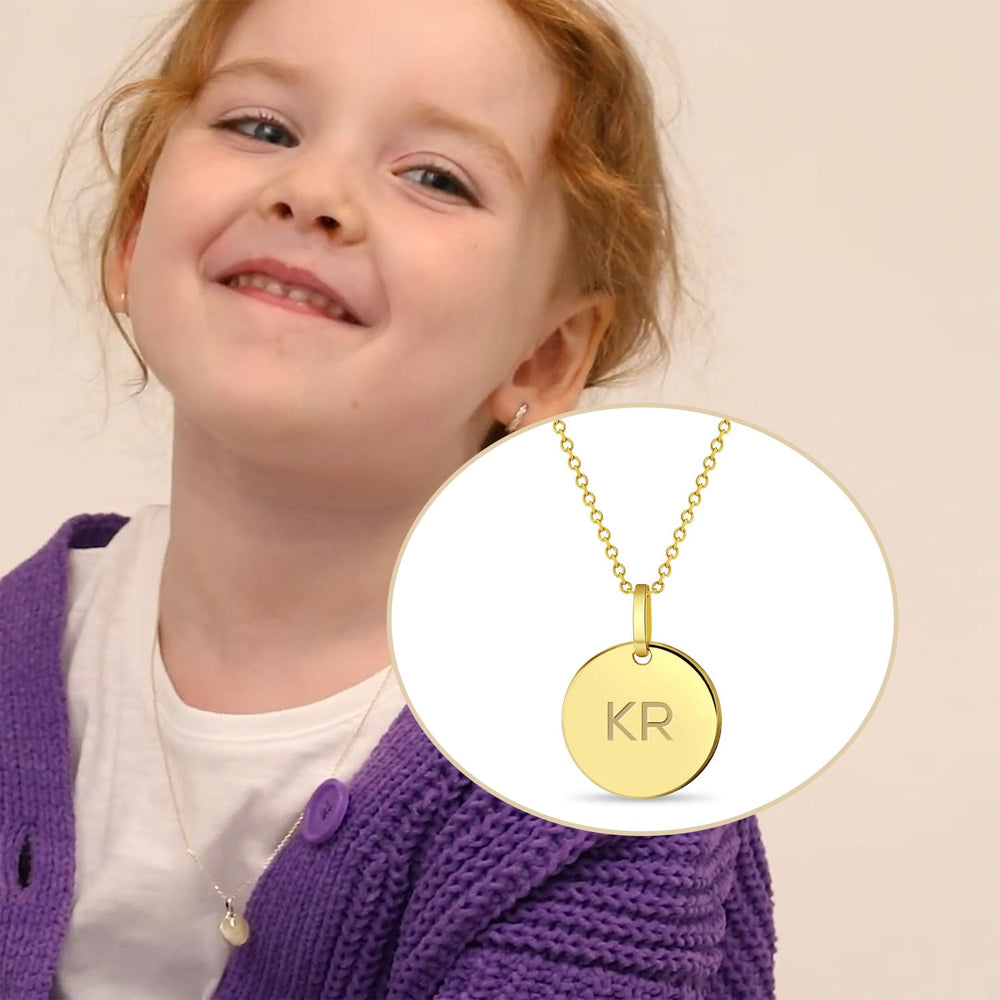 Engraved Kids Name Initials Necklace