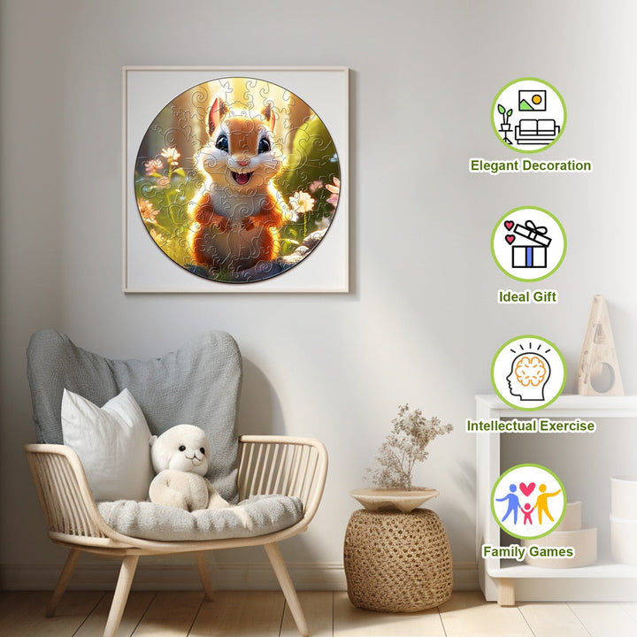 Kids Early Learning Wooden Squirrel Puzzle