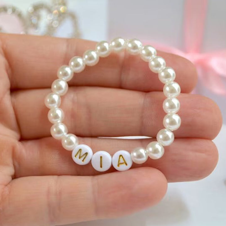 Personalized Pearl Name Bracelet for Baby and Girl