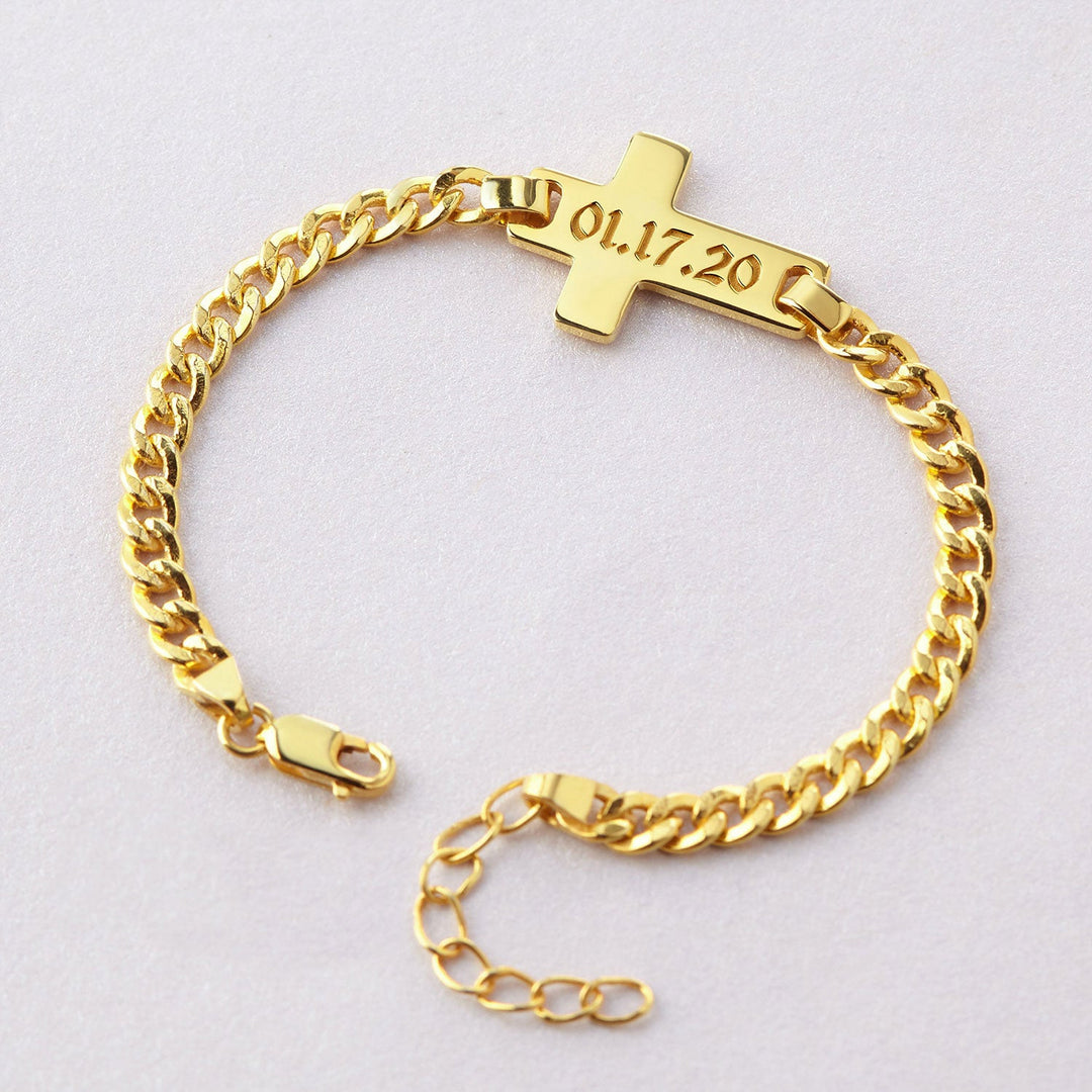 Cross Personalized Kids Name Bracelet