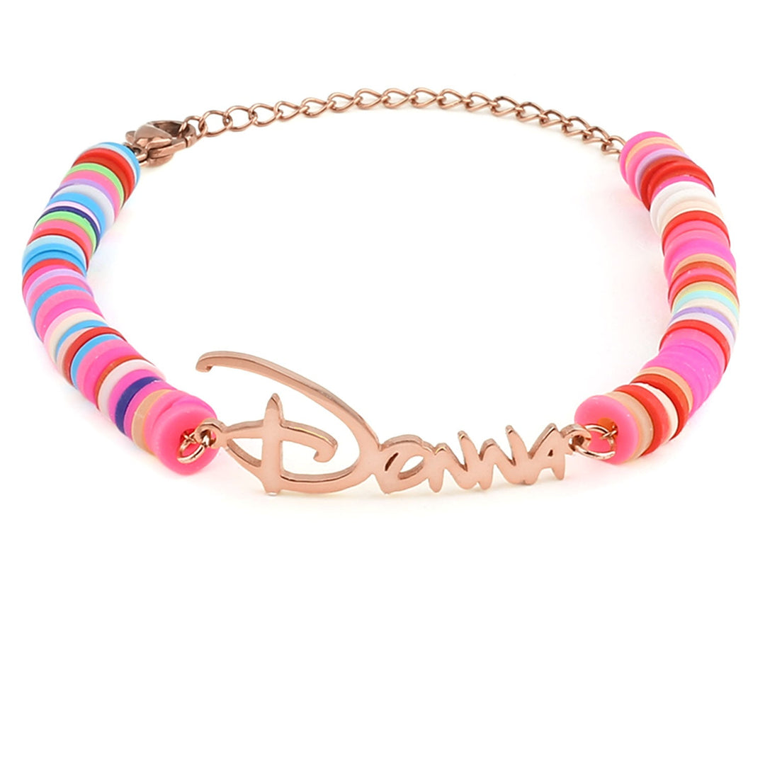 Customized Kids Name Colored Clay Bracelet