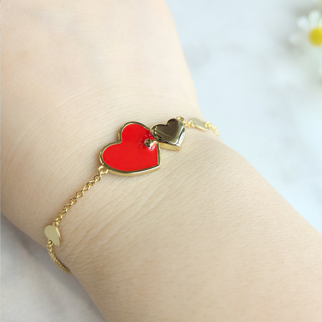 Gold Inseparable Hearts Baby Bracelet