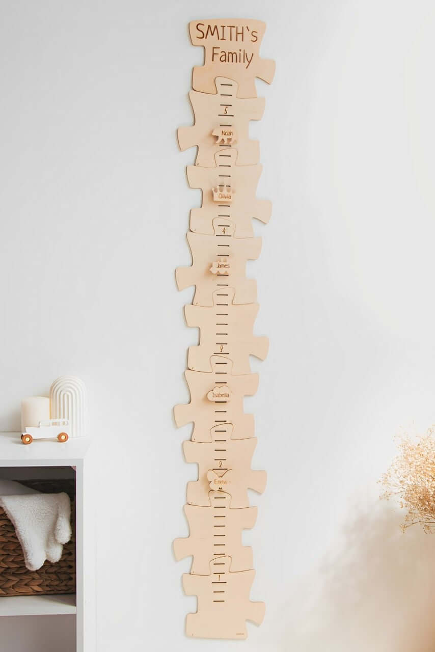 thumbnail image 2 of My Family Rulers Premium Engraved Wooden Height Chart – Personalized Baby Gift, Home Decor 2 of 6