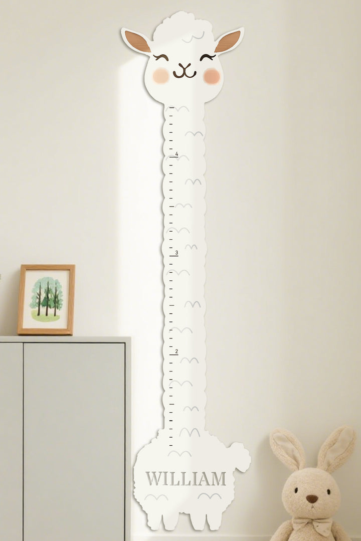 Personalized Wooden Llama Growth Chart Ruler