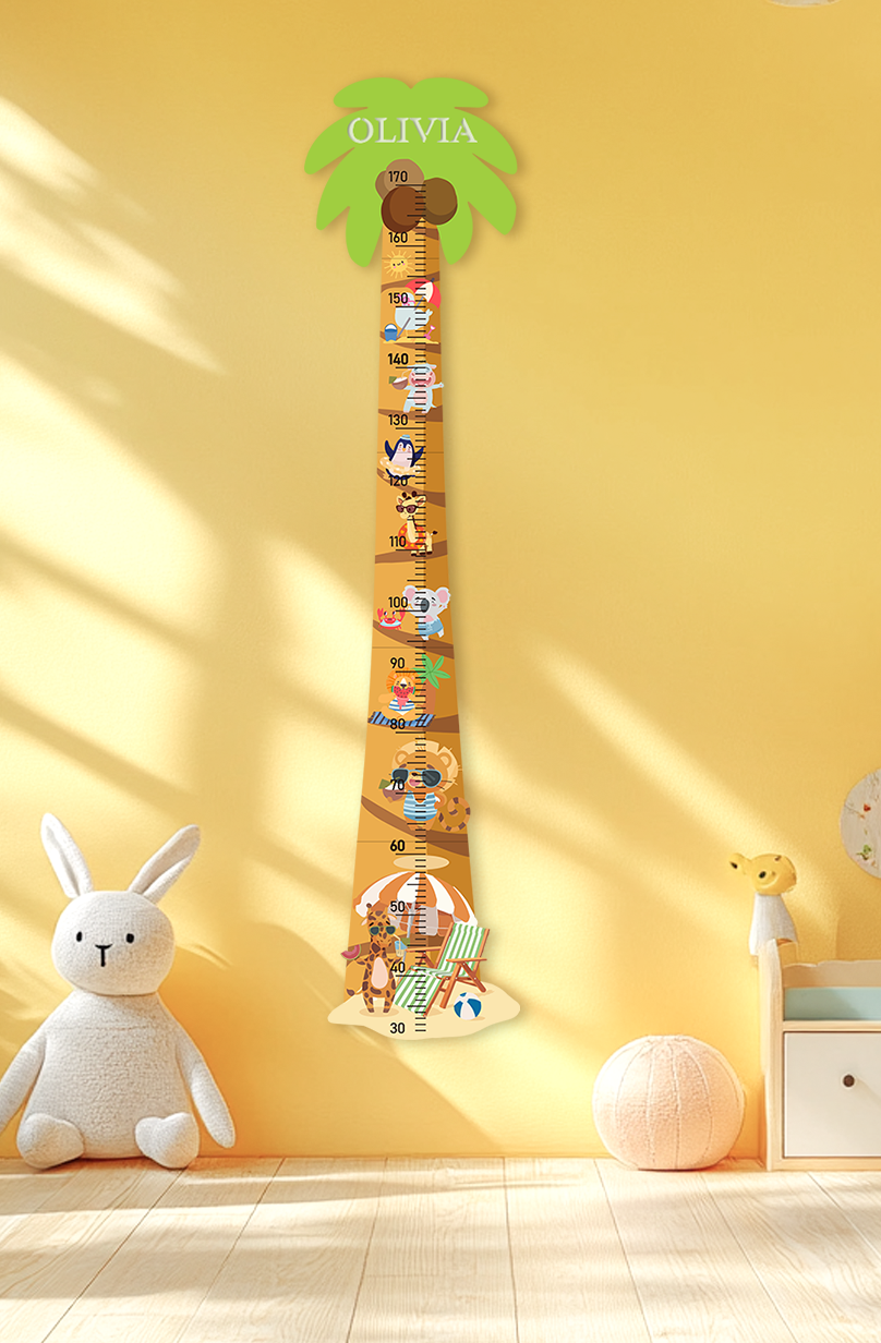Personalized Wooden Palm Tree Adventure Growth Chart