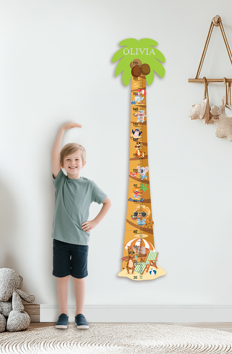 Personalized Wooden Palm Tree Adventure Growth Chart