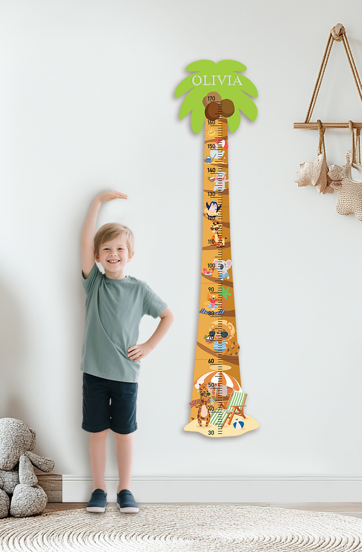 Personalized Wooden Palm Tree Adventure Growth Chart