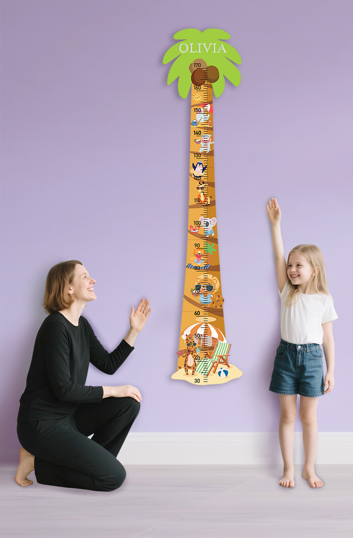 Personalized Wooden Palm Tree Adventure Growth Chart