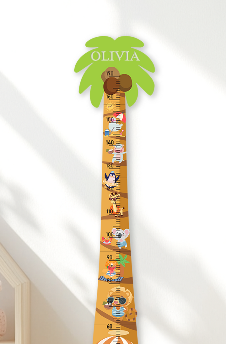 Personalized Wooden Palm Tree Adventure Growth Chart