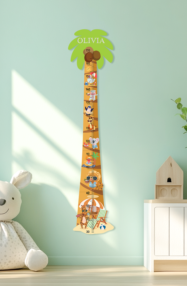 Personalized Wooden Palm Tree Adventure Growth Chart
