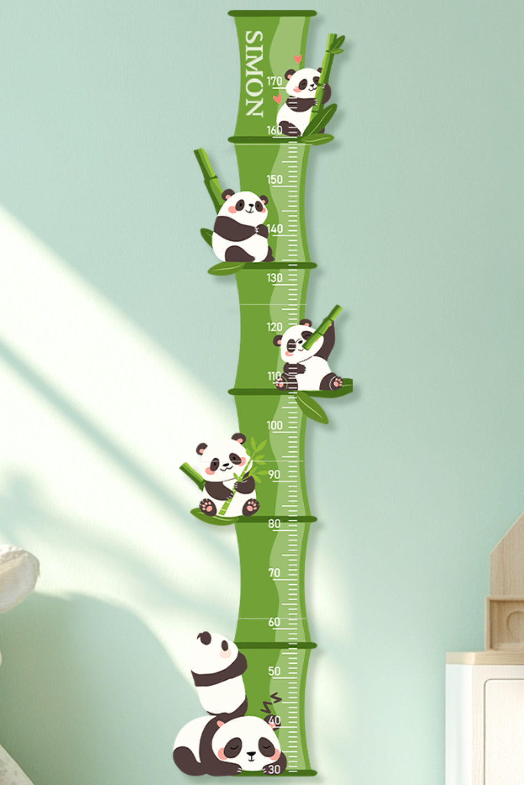 Personalized Wooden Panda Bamboo Growth Chart Woodemon