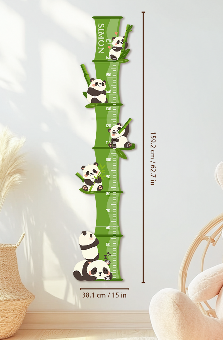 Personalized Wooden Panda Bamboo Growth Chart