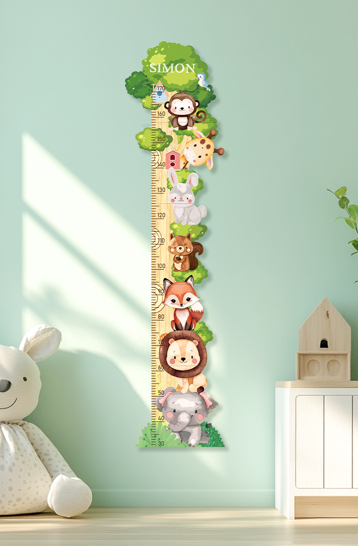 Personalized Wooden Forest Friends Growth Chart