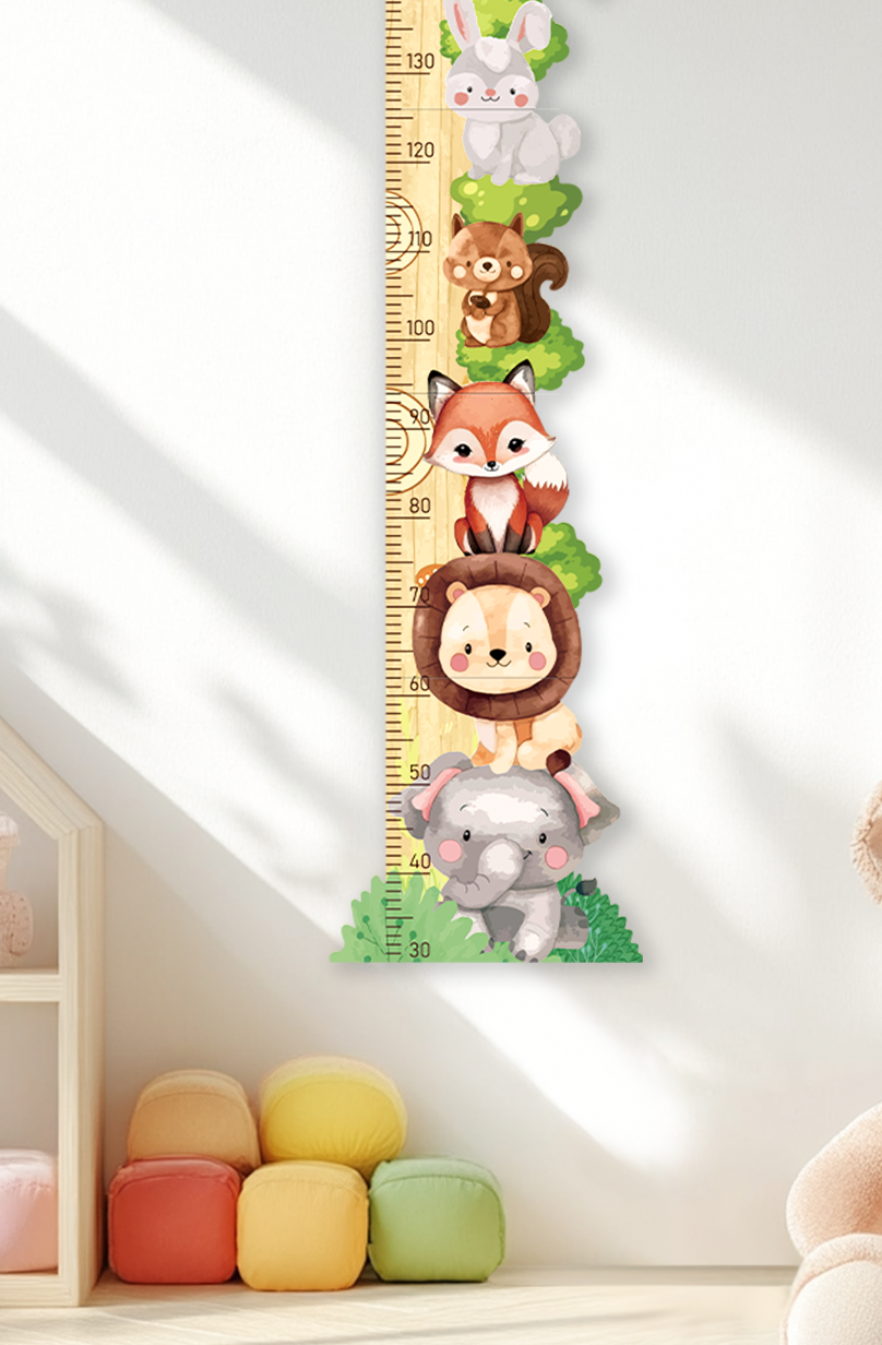 Personalized Wooden Forest Friends Growth Chart