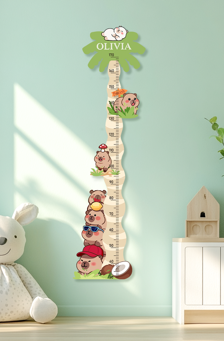 Personalized Wooden Coconut Bear Growth Chart