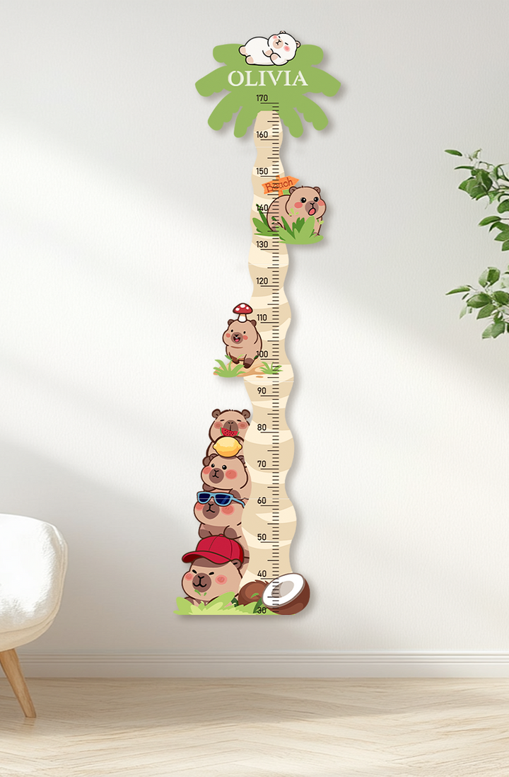 Personalized Wooden Coconut Bear Growth Chart