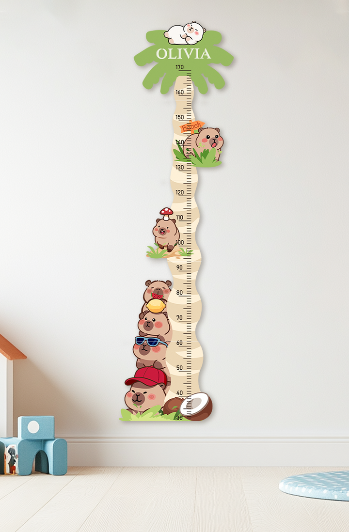 Personalized Wooden Coconut Bear Growth Chart