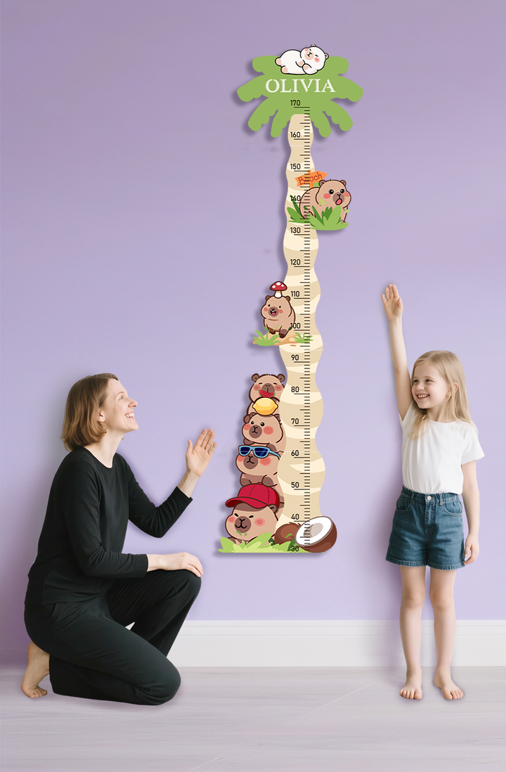 Personalized Wooden Coconut Bear Growth Chart