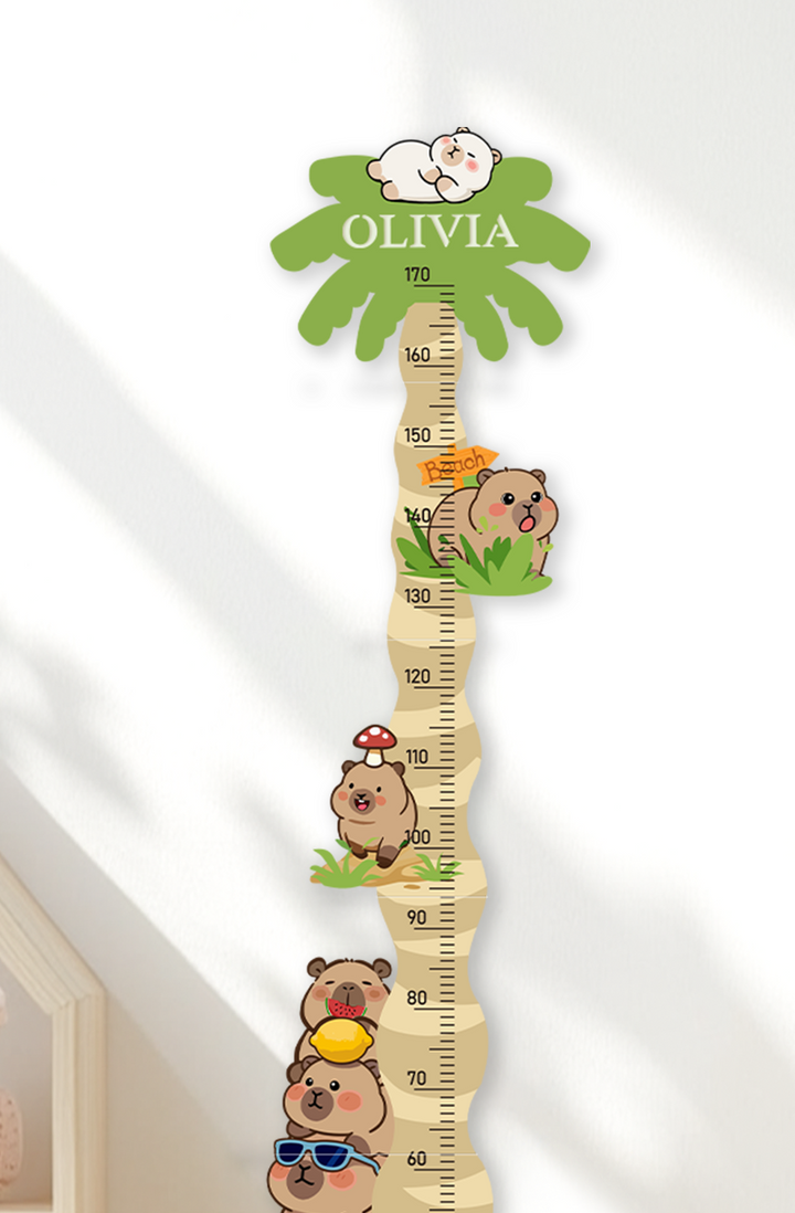 Personalized Wooden Coconut Bear Growth Chart