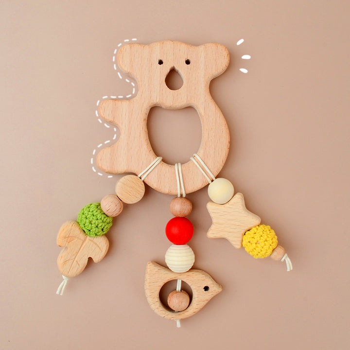 Baby Beißring aus Buche, Beißring-Ornamente, Bär