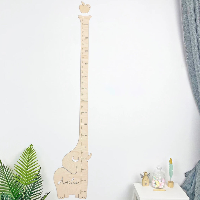 Personalized Wooden Baby Growth Chart on the Wall