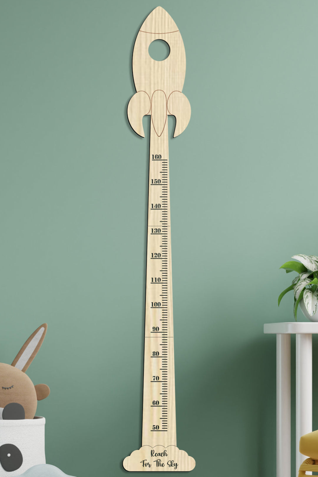 Wooden Baby Rocket Growth Chart