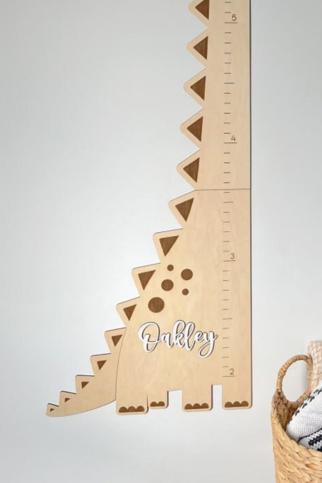 Personalized Wooden Dinosaur Baby Growth Height Chart