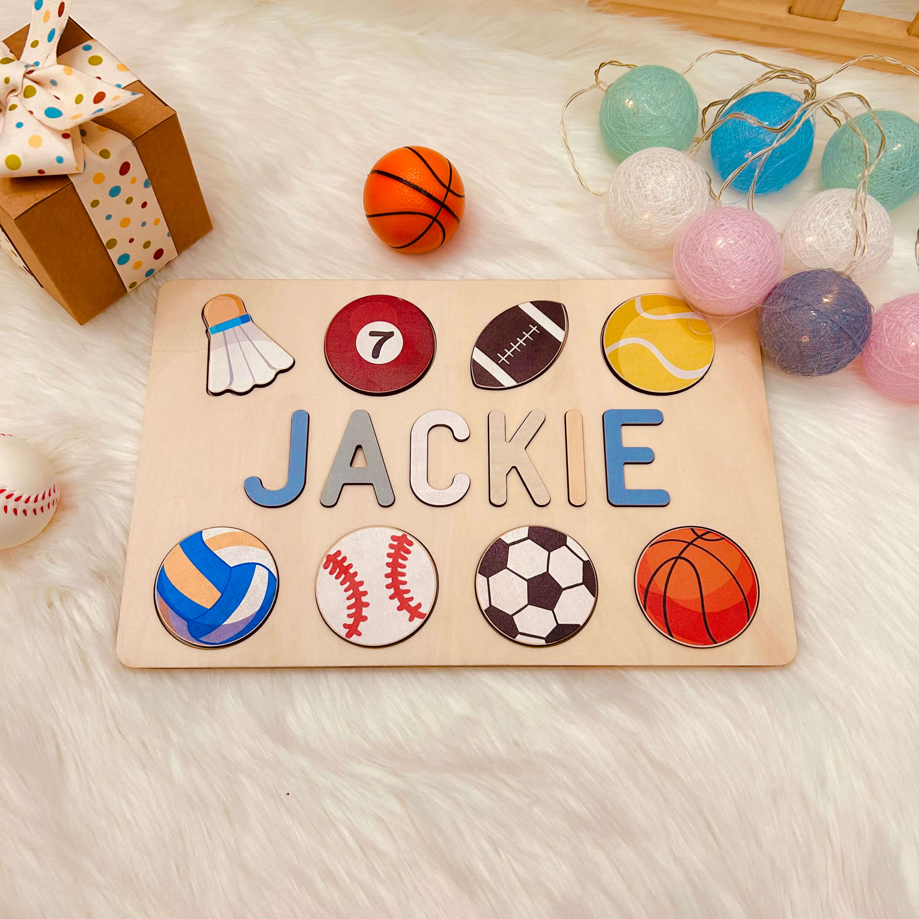 Name Puzzle with Balls-“JACKIE”