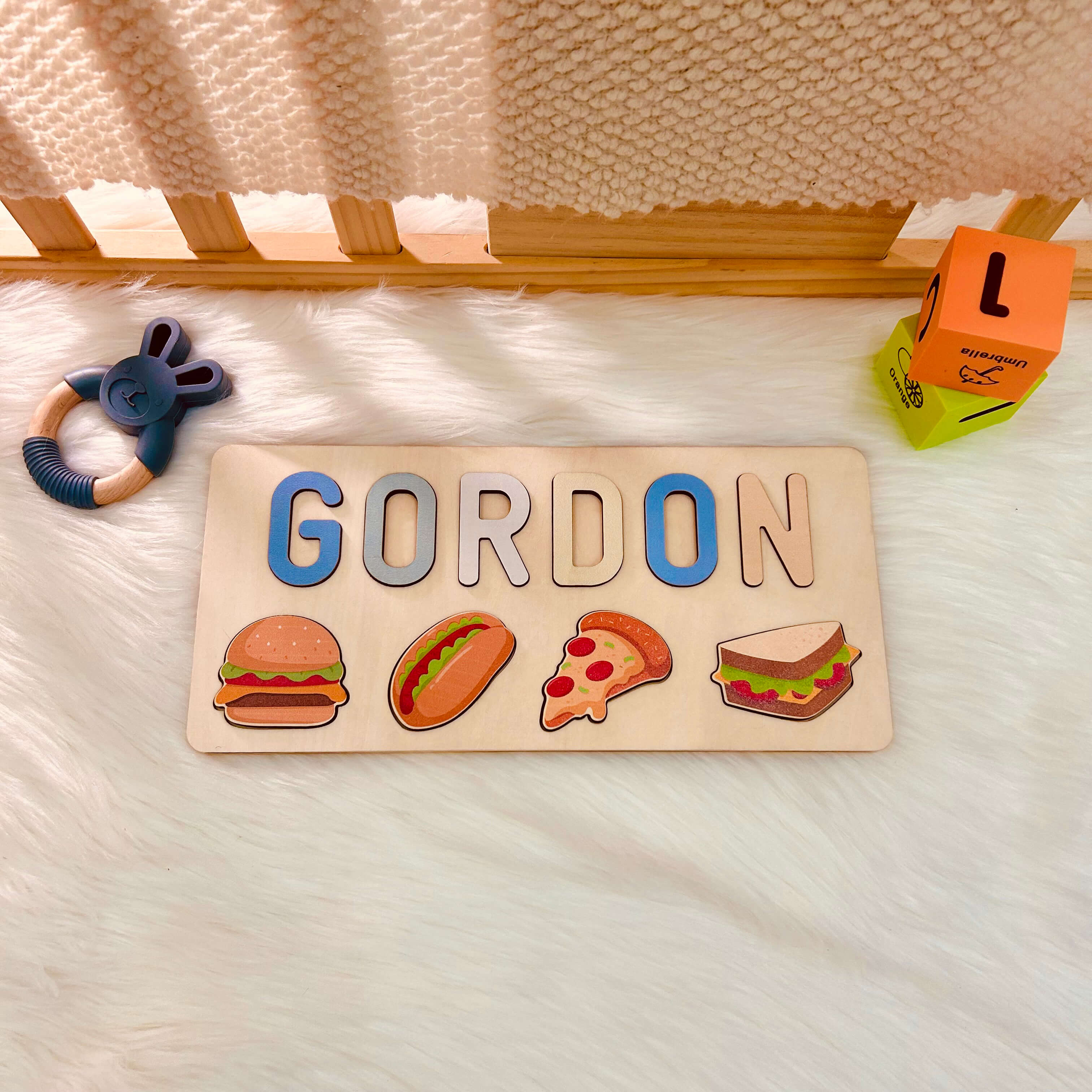 Personalized Gift-Name Puzzle with Food