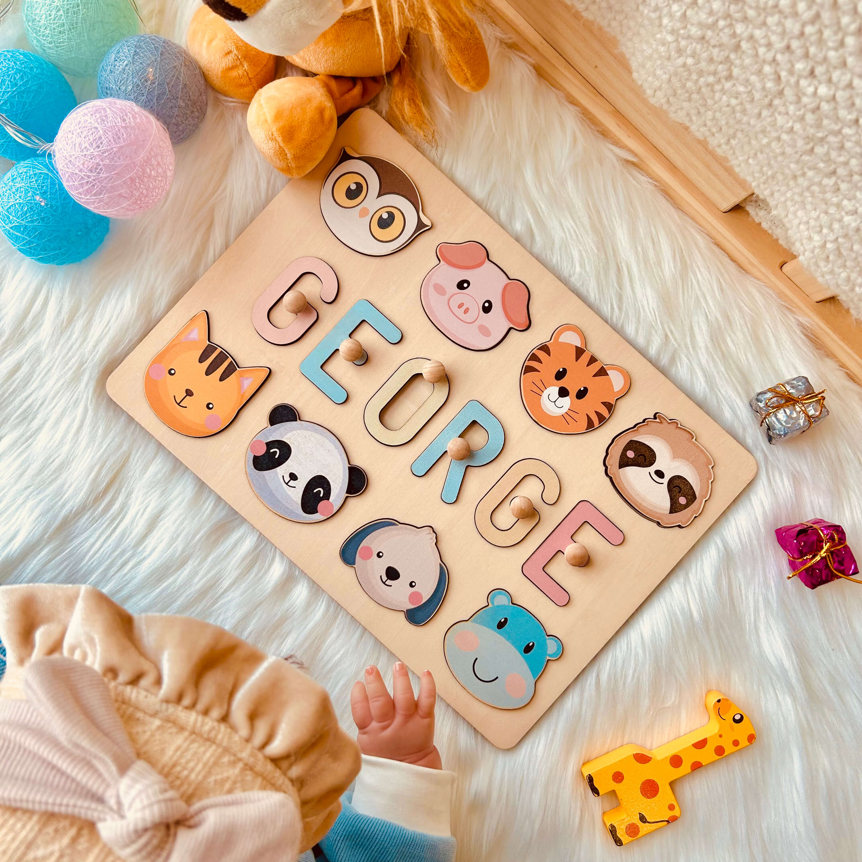 Personalized Wooden Baby Name Puzzle - Front