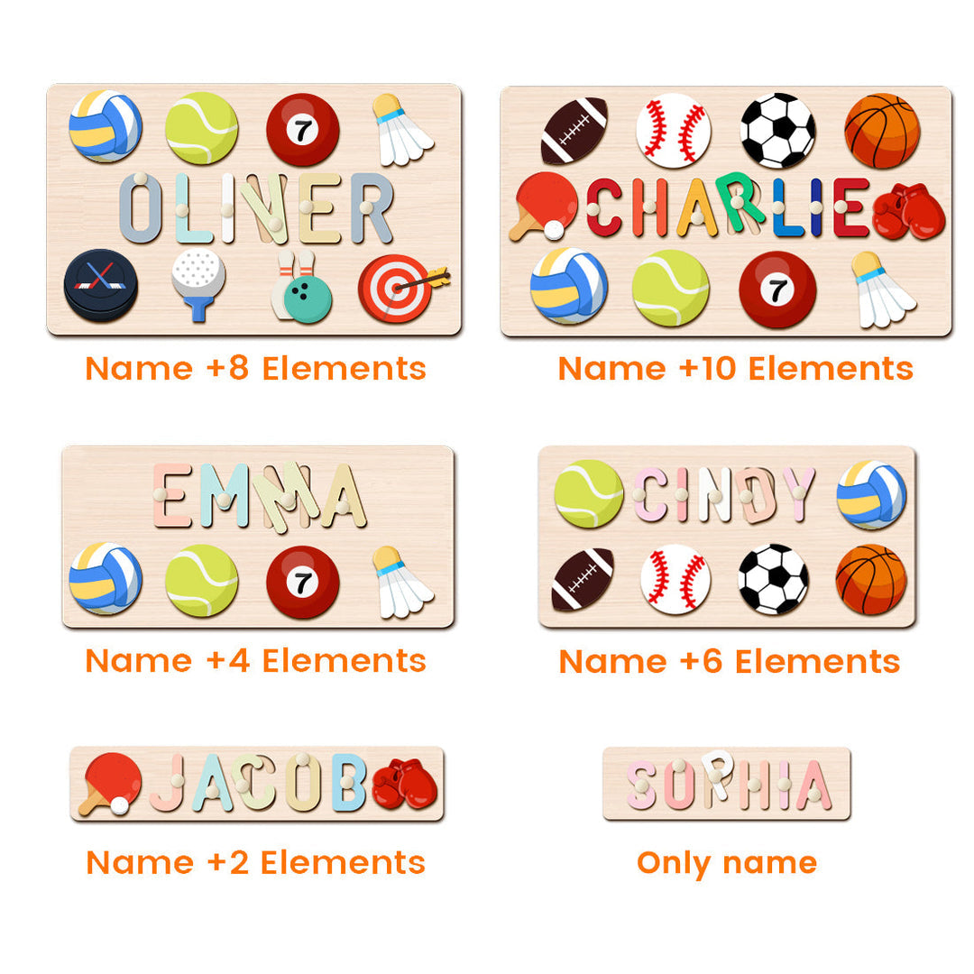 Six Ball Name Puzzle Styles