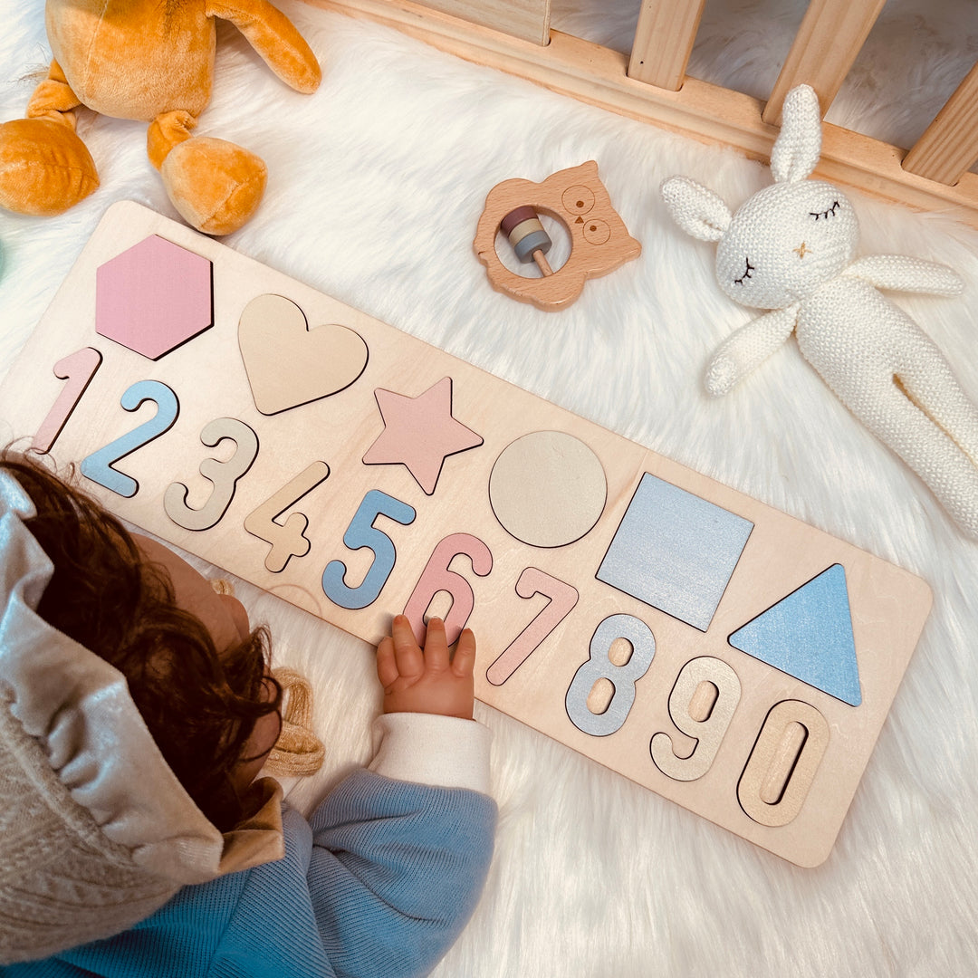 Numbers and Shapes Wooden Educational Puzzle