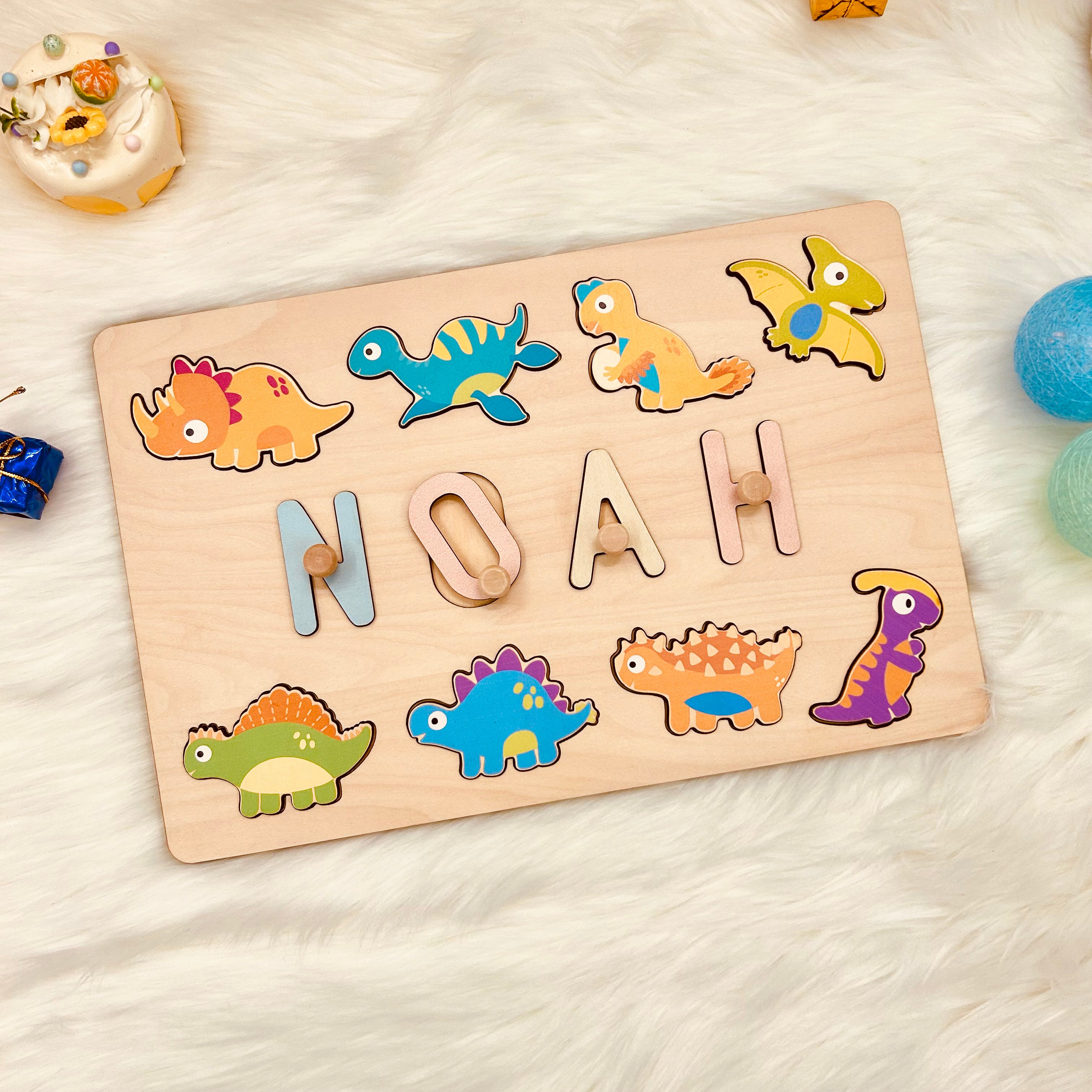 Dinosaur Name Puzzle- Pastel-Boy “NOAH”