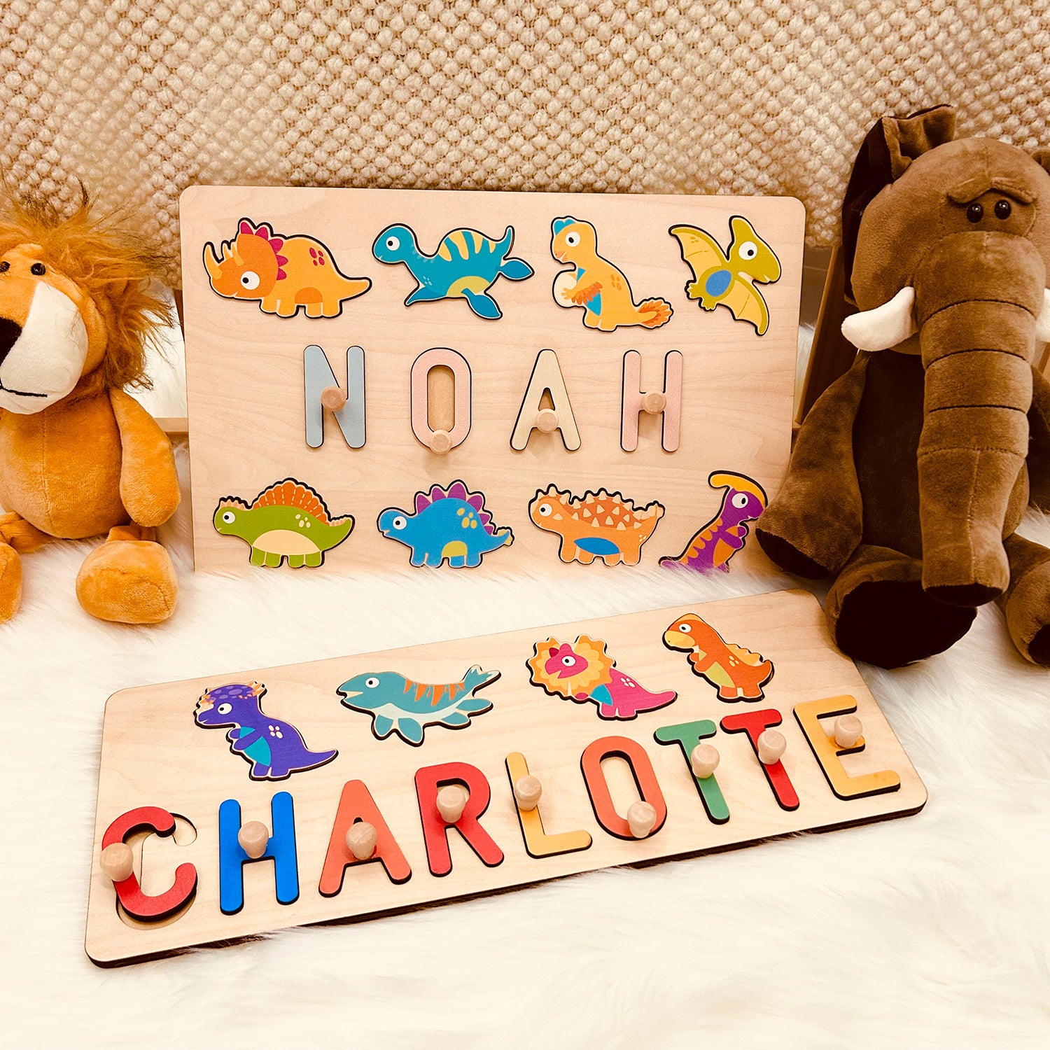 Dinosaur Name Puzzle “NOAH” And 