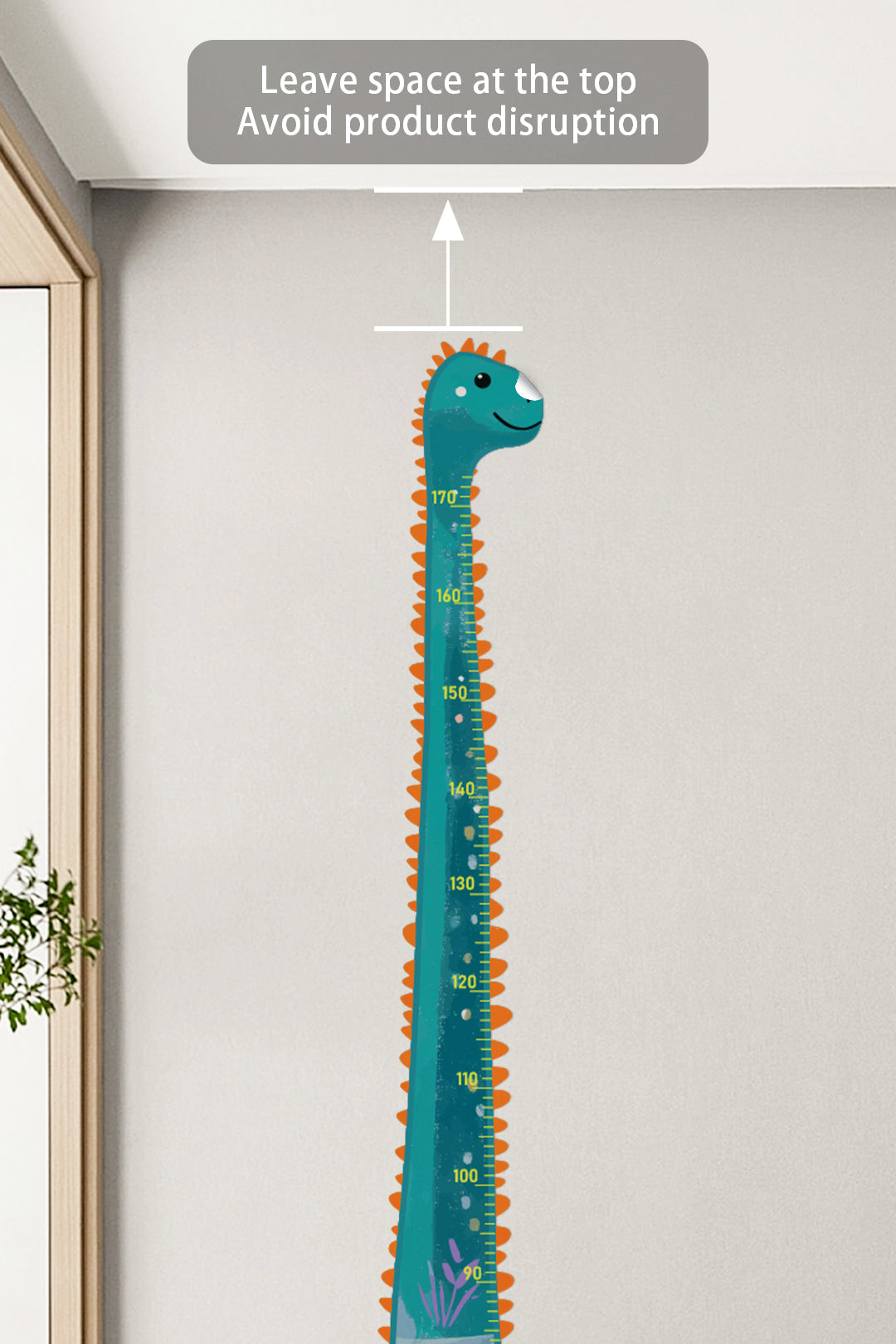 Friendly Dinosaur Growth Chart Wall Decal